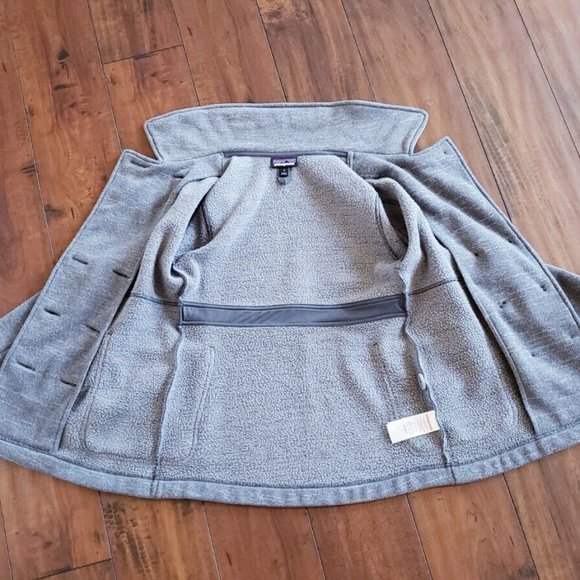 Patagonia Better Sweater Peacoat Fleece Coat Women's Gray Buttons Sz Small - Picture 8 of 8